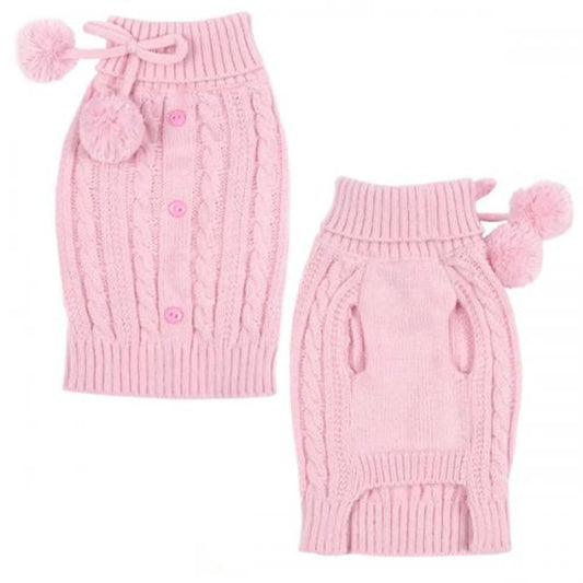 Pompom Cable Knit Sweater